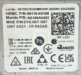 99110-k0100 Kia Oem Soul 20/22 Cruise Distance Assy Radar Sensor Part No #3