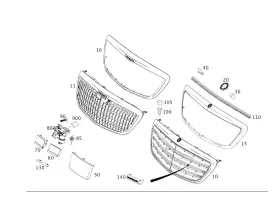 222-821-14-00 Mercedes-benz Genuine Cover Radar Sensor