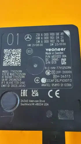7698 Mercedes Benz A000 902 Rear Blind Spot Radar Module 900 0849