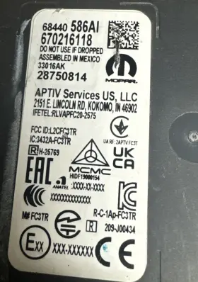 68440-586ai Oem 2021 - 2023 Jeep Grand Cherokee Radar Sensor Module #68440586ai #3
