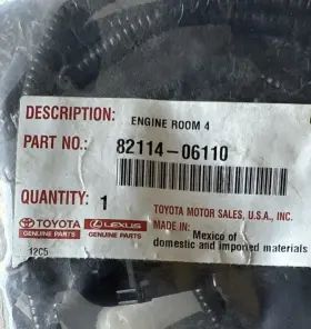 82114-06110 Toyota 2018-2019 Camry Wiring Wire Harness Engine Room #4 Oem