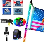 3FT Rgb Spiral Led Whip Light W/ App Control For Polaris Rzr/ Can-am/ Honda Utv. Fixed Price $53.99.
