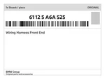 Genuine Bmw Wiring Harness Front End 61-12-5-A6A-525 New. Fixed Price $199.60.