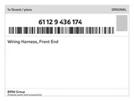 Genuine Bmw Wiring Harness, Front End 61-12-9-436-174 New. Fixed Price $199.60.