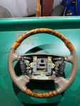 Jaguar XJ8 X350 Lhd Half-wood Leather Steering Wheel W/ Switch Oem. Fixed Price $150.00.