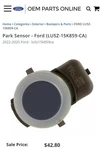 Parking Aid Sensor LU5Z-15K859-ACA Ford. Fixed Price $22.00.